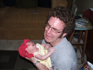 I've posted this before, but seriously...this is how she fell asleep for the first three months of her life. Every. Time.